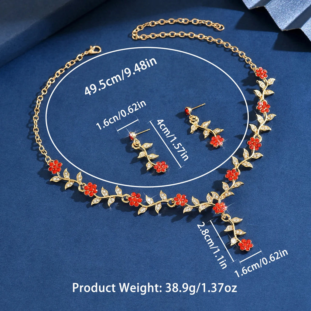 Romantic 3-Piece Floral Bridal Jewelry Set