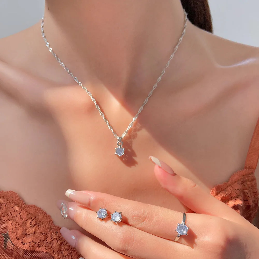 5-Piece Elegant Cubic Zirconia Jewelry Set for Women