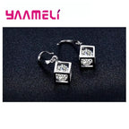 925 Sterling Silver Square Cubic Zirconia Jewelry Set