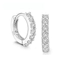 925 Sterling Silver Cubic Zirconia Hoop Earrings