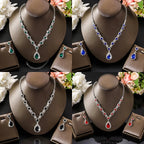 Classic Teardrop Crystal Necklace & Earrings Set