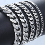 Classic Stainless Steel Cuban Link Bracelet for Men & Women