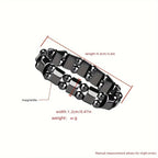 Double-Row Black Magnetic Energy Bead Bracelet