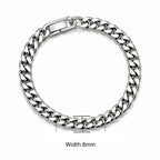 Classic Stainless Steel Cuban Link Bracelet for Men & Women
