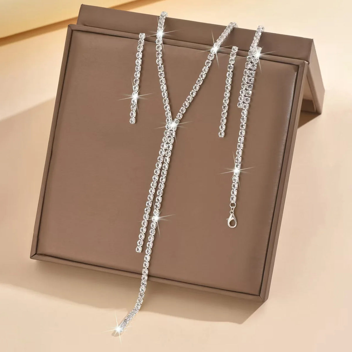 4-Piece Geometric Cubic Zirconia Jewelry Set