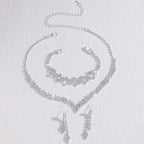 Elegant 4-Piece Claw Chain Wedding Jewelry Set