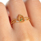 Gold Plated CZ Whimsical Adjustable Statement Ring