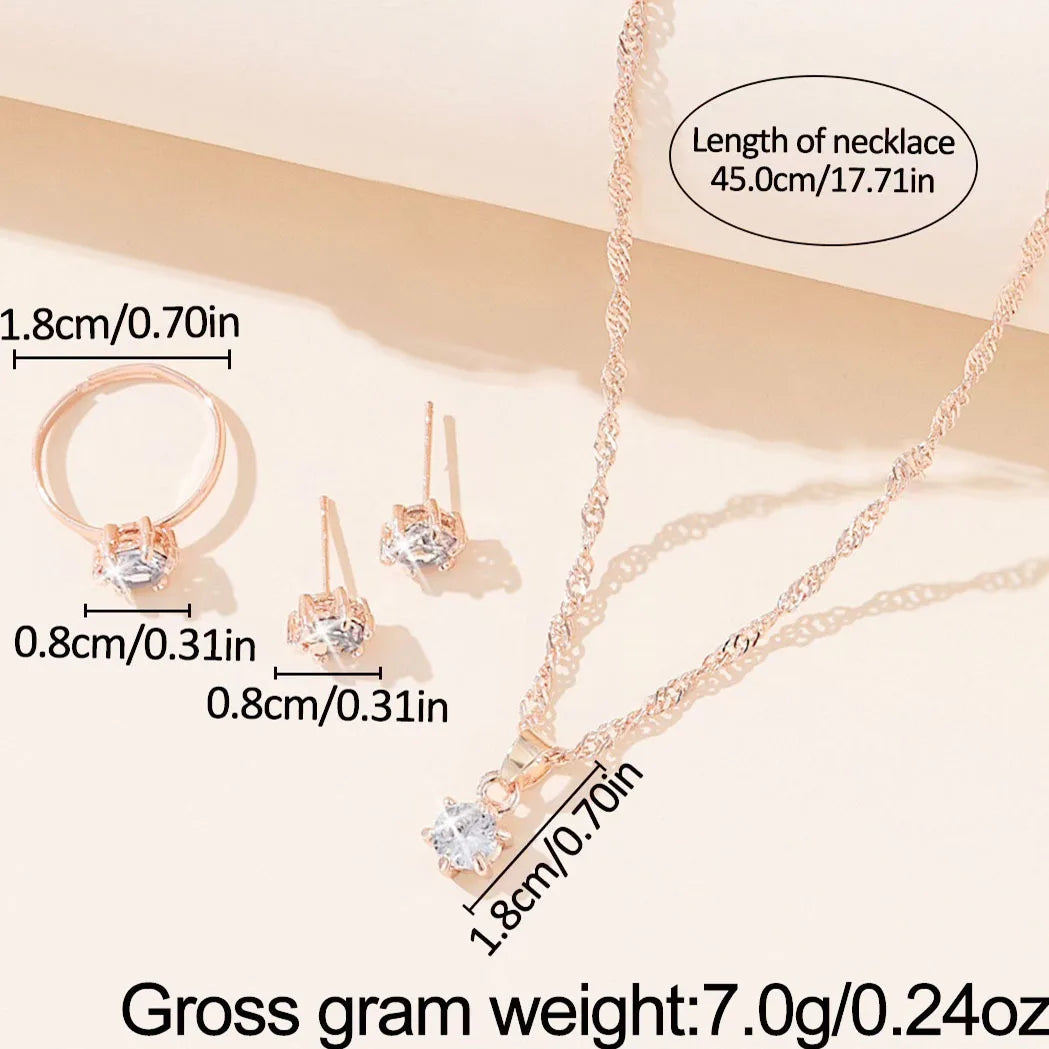 5-Piece Elegant Cubic Zirconia Jewelry Set for Women