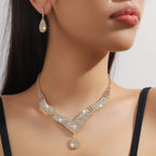 Elegant 3-Piece Rhinestone Teardrop Bridal Jewelry Set