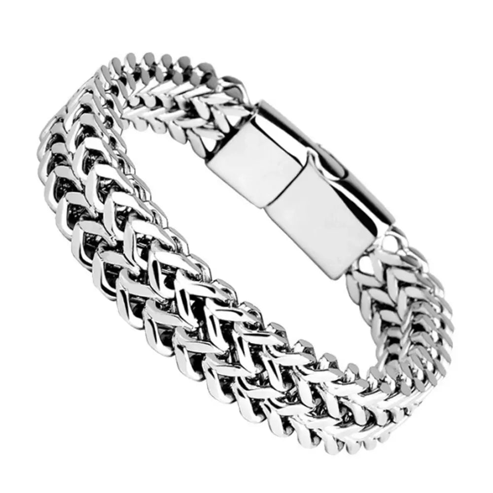 Braided Stainless Steel Keel Bracelet with Magnetic Clasp
