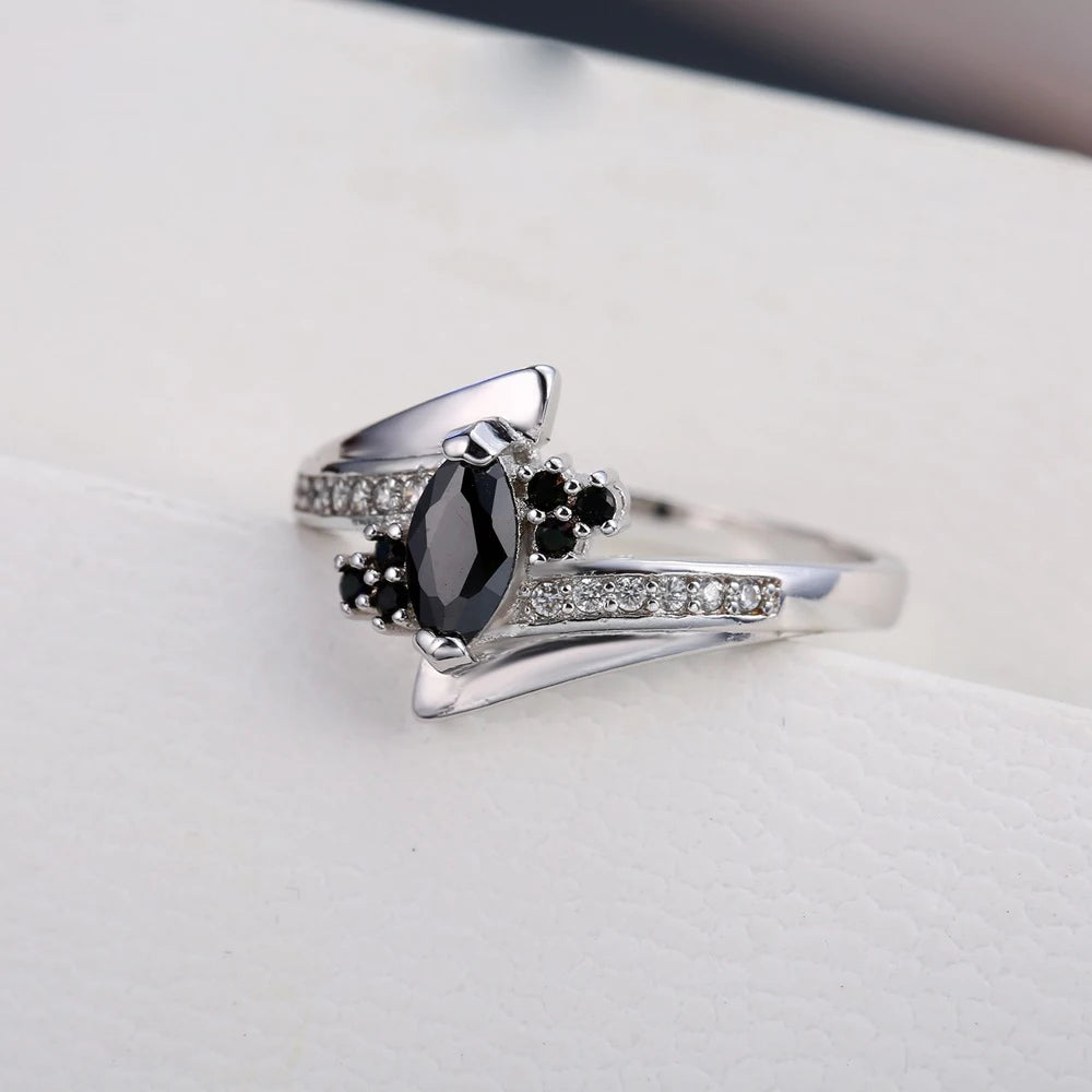 Classic 925 Sterling Silver Cubic Zirconia Engagement Ring