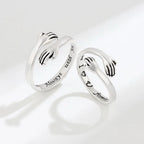 Adjustable Hugging Hands Romantic Promise Ring
