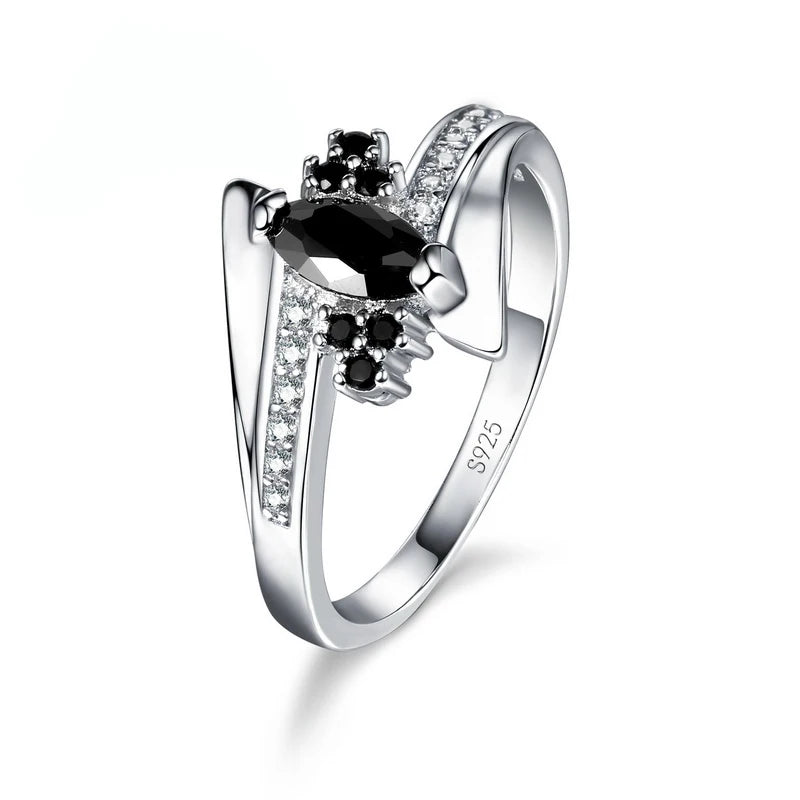 Classic 925 Sterling Silver Cubic Zirconia Engagement Ring