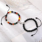 Magnetic Heart Matching Natural Stone Couple Bracelets