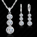 Classic 925 Sterling Silver Cubic Zirconia Bridal Jewelry Set