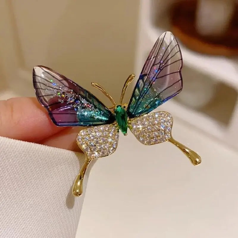 Vibrant Forest-Inspired Butterfly Brooch Pin