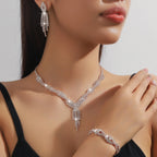 Elegant 4-Piece Hollow Tassel Bridal Jewelry Set