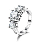 925 Sterling Silver 3-Stone Cubic Zirconia Promise Ring