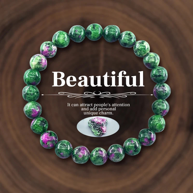 8mm Natural Stone Crystal Energy Beaded Bracelet