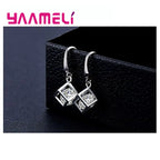 925 Sterling Silver Square Cubic Zirconia Jewelry Set