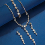 Elegant 4-Piece Geometric Floral Bridal Jewelry Set