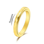 3mm Thin Faceted Stainless Steel Spinner Ring for Women