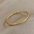 Classic Gold Titanium Zircon Bangle for Women