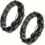 Double-Row Black Magnetic Energy Bead Bracelet