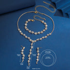 Elegant 4-Piece Geometric Floral Bridal Jewelry Set