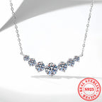925 Sterling Silver Zircon Circle Pendant Necklace