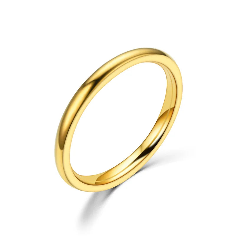 Ultra-Thin 2mm Rose Gold Stainless Steel Stacking Ring