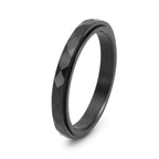 3mm Thin Faceted Stainless Steel Spinner Ring for Women
