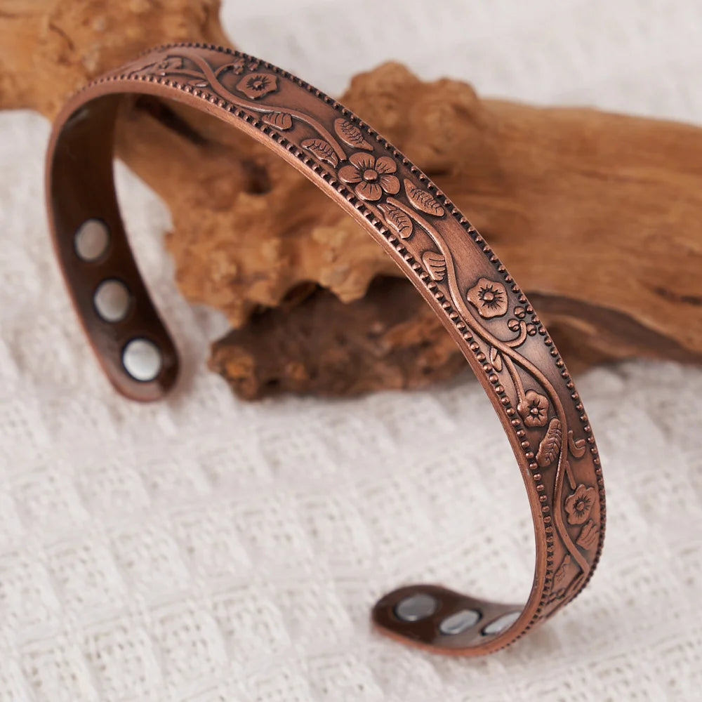 Vintage Antique Copper Magnetic Cuff Bracelet
