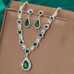 Classic Teardrop Crystal Necklace & Earrings Set