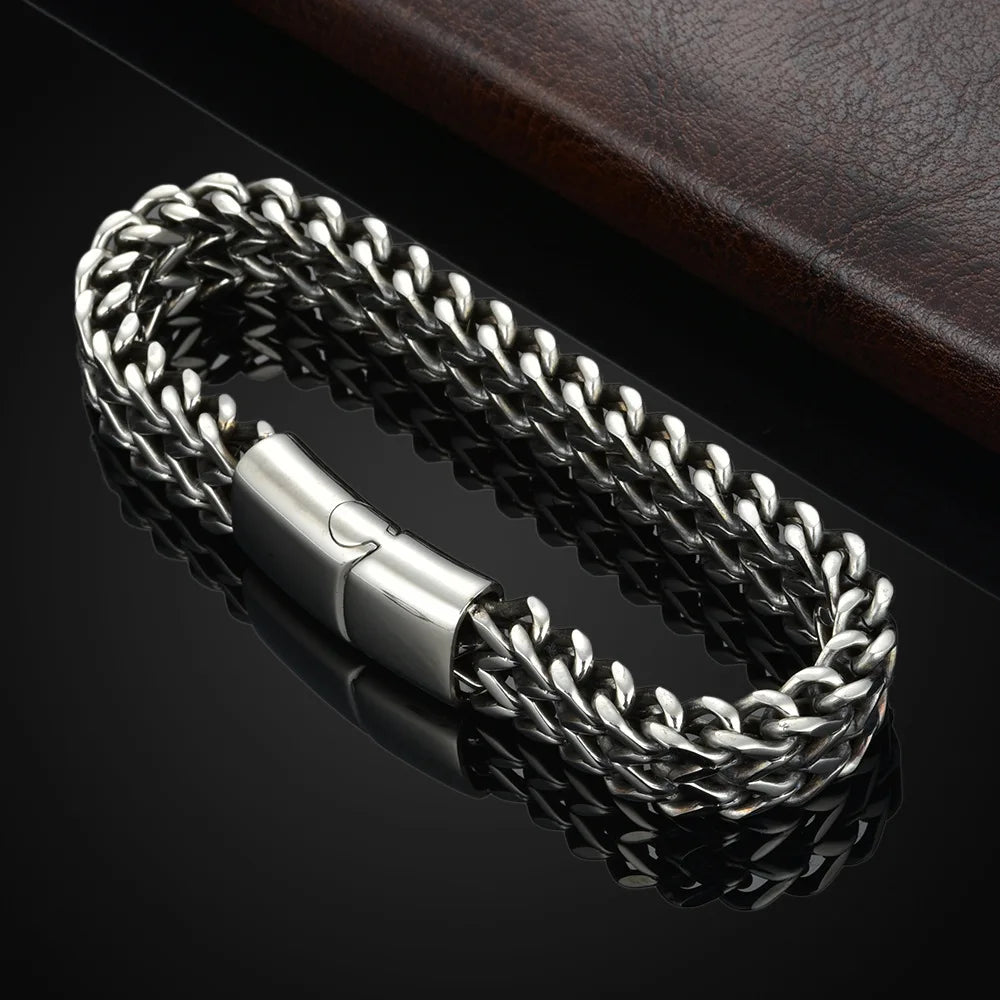 Braided Stainless Steel Keel Bracelet with Magnetic Clasp