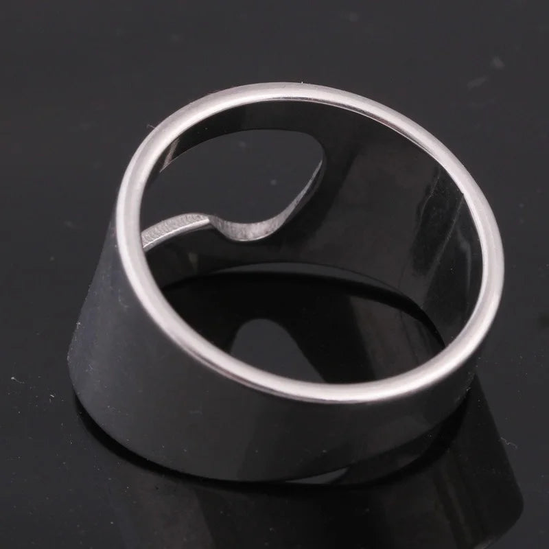 Stainless Steel Beer Bottle Opener Ring Gadget