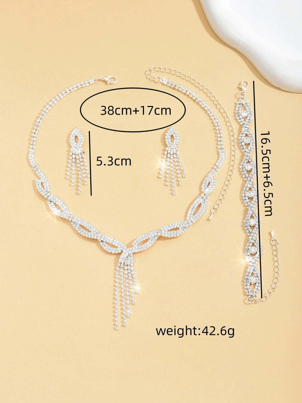 Elegant 4-Piece Hollow Tassel Bridal Jewelry Set