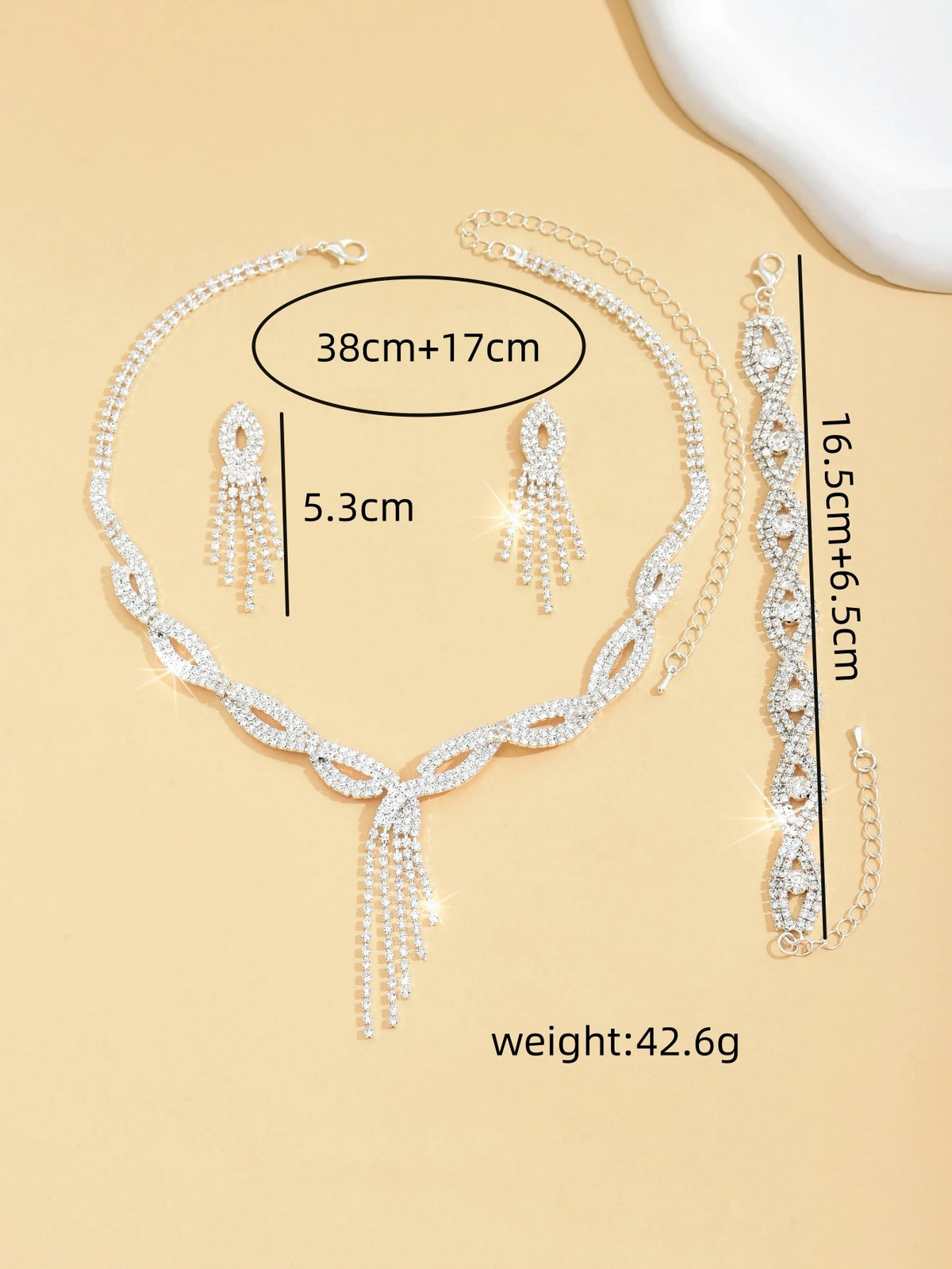 Elegant 4-Piece Hollow Tassel Bridal Jewelry Set