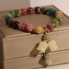 Lily of the Valley Flower Natural Stone Beaded Bracelet