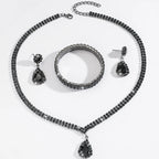Luxury Black Water Drop Cubic Zirconia Jewelry Set