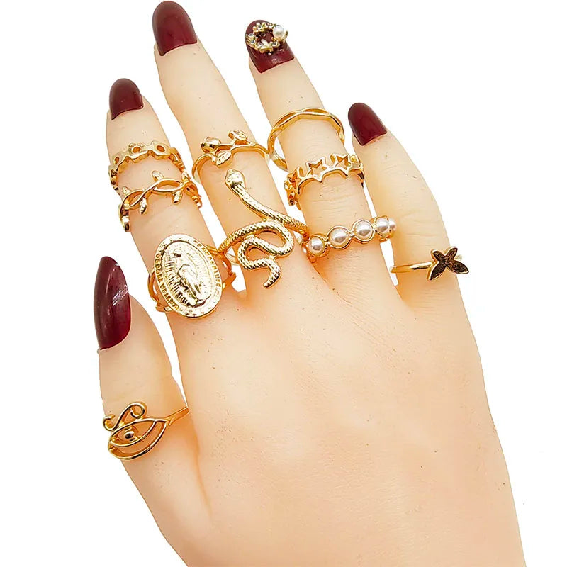 30-Piece Boho Gold Stacking Ring Set