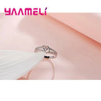 Vintage 925 Sterling Silver Cubic Zirconia Heart Ring