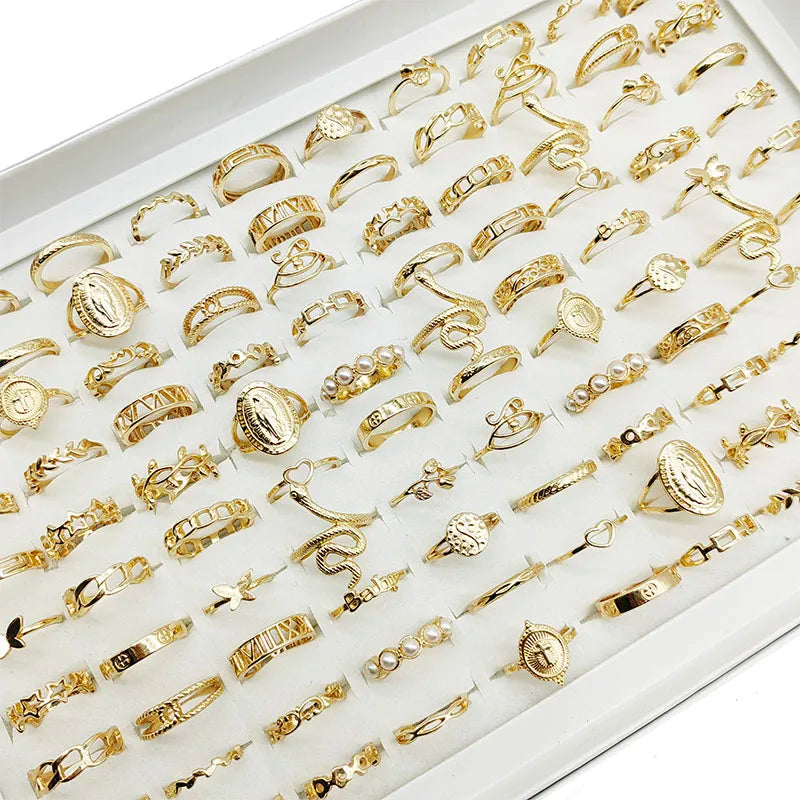30-Piece Boho Gold Stacking Ring Set