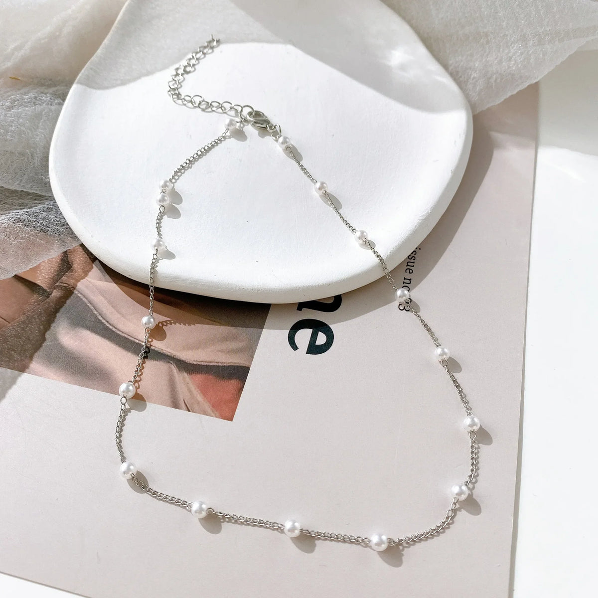 Layered Gold-Tone Pearl & Heart Pendant Necklace