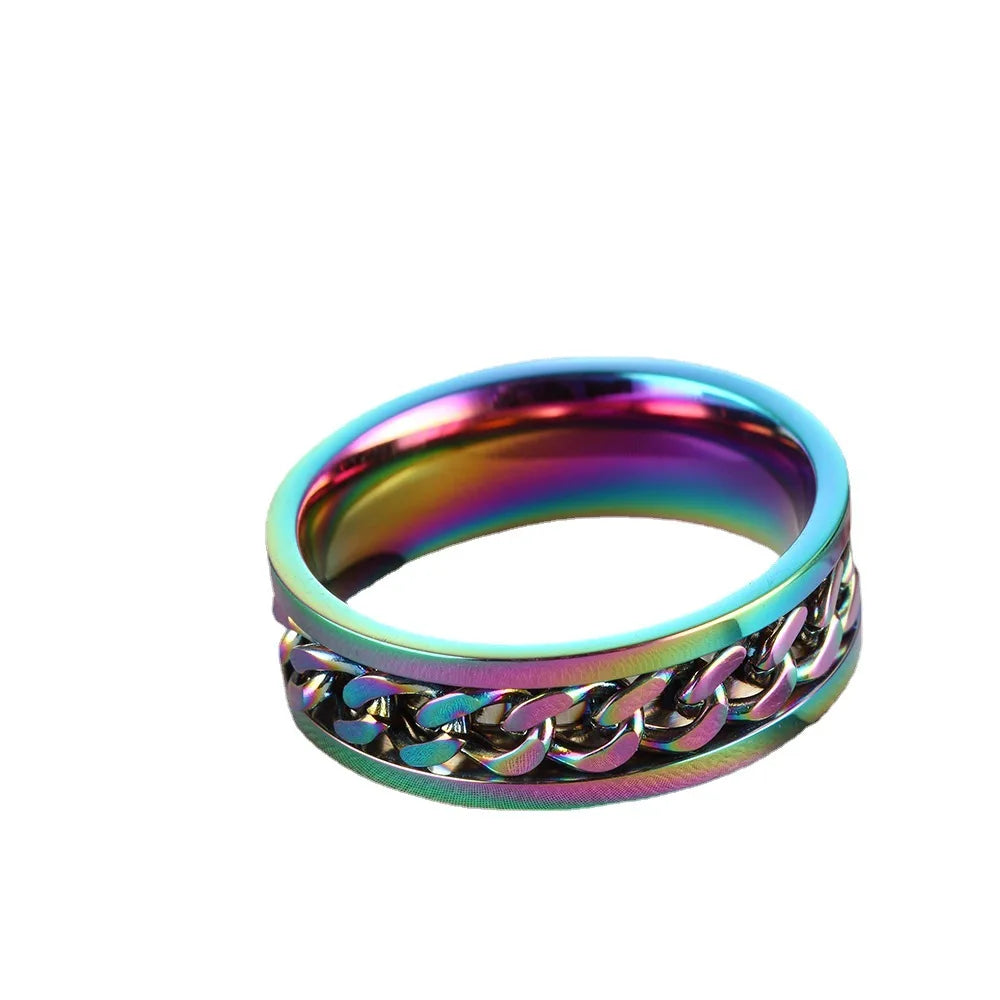 8mm Stainless Steel Fidget Spinner Chain Ring & Bottle Opener