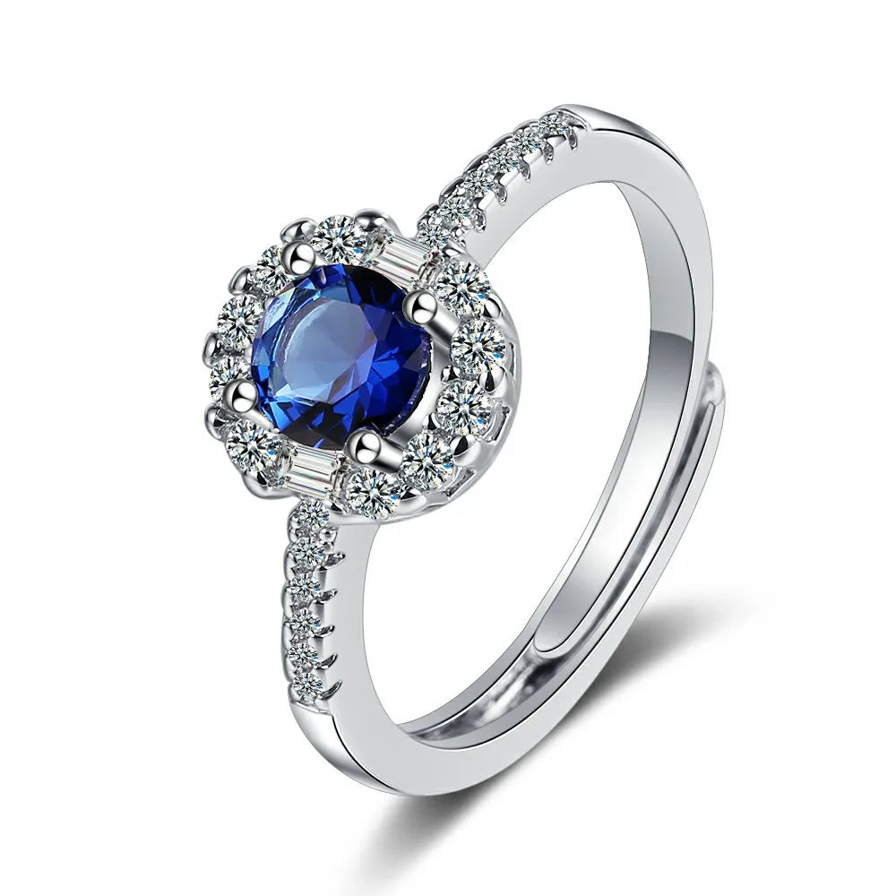 Elegant 925 Sterling Silver Zircon Engagement Ring