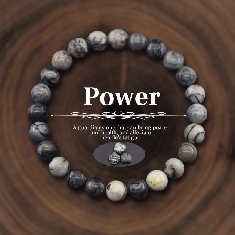 8mm Natural Stone Crystal Energy Beaded Bracelet