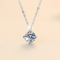 Classic 2ct Moissanite Silver Pendant Necklace