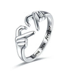 Adjustable Hugging Hands Romantic Promise Ring