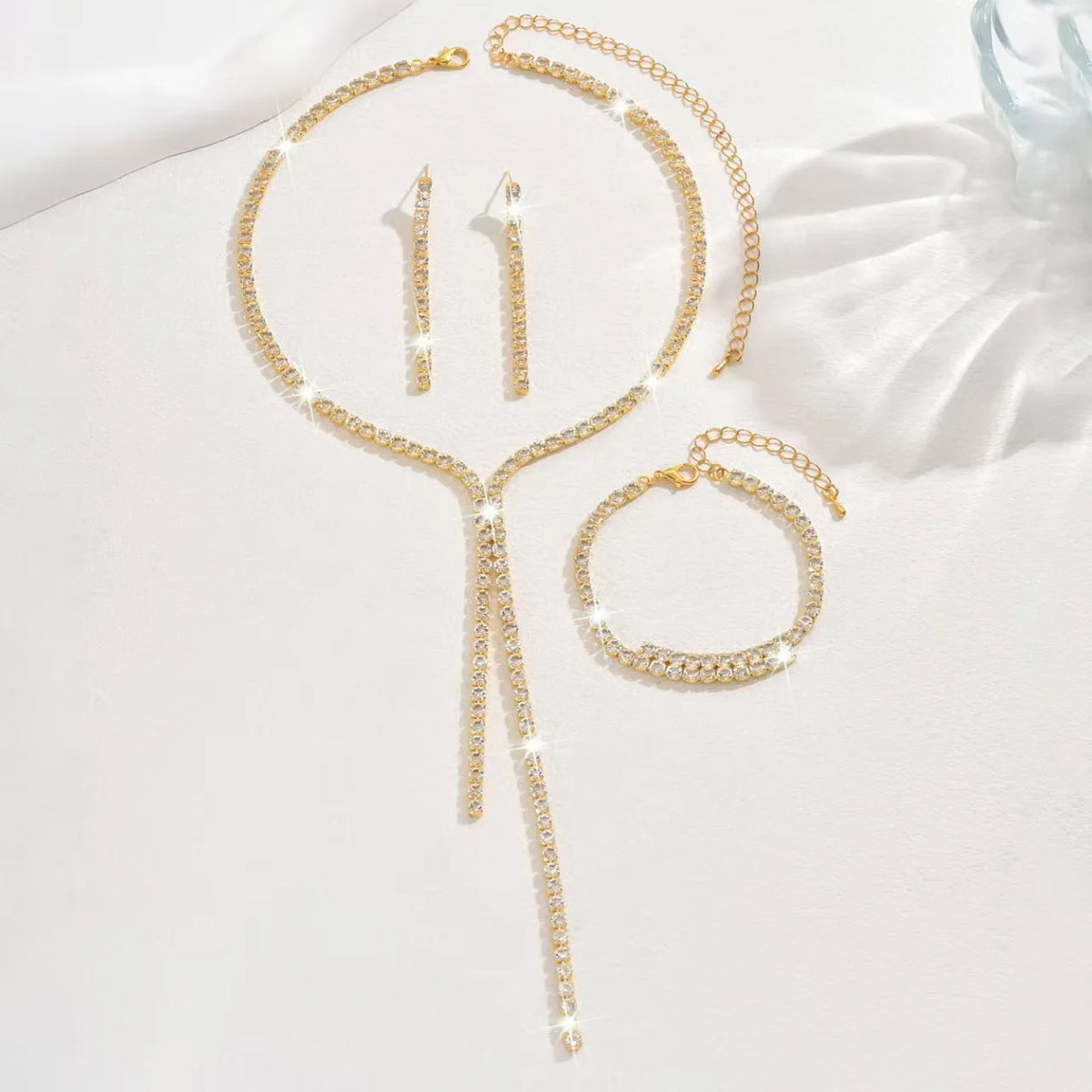 4-Piece Geometric Cubic Zirconia Jewelry Set